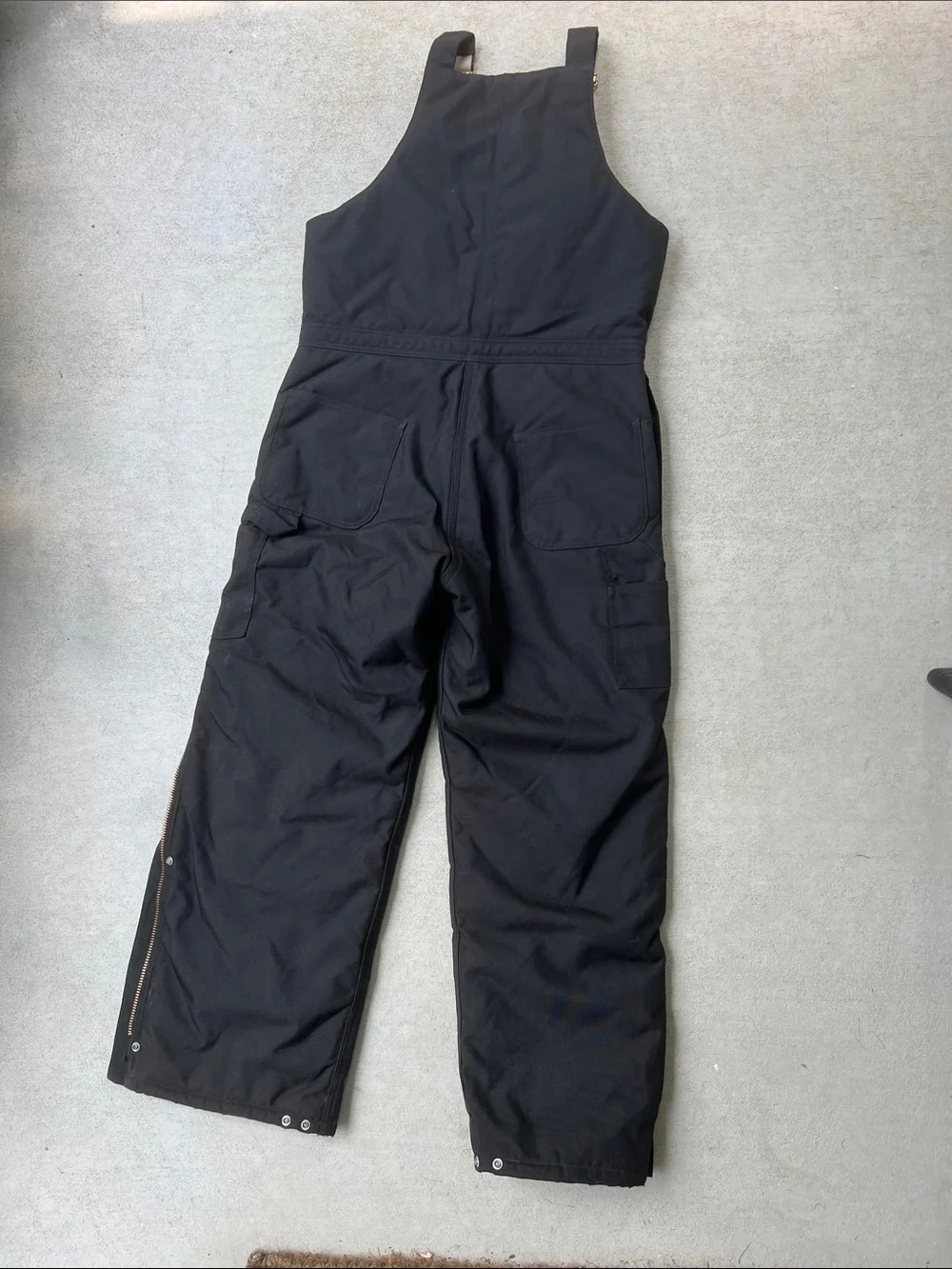 Carhartt | Black Insulated Men’s Bib Overalls Snap Leg Closures Sz 34 x 32